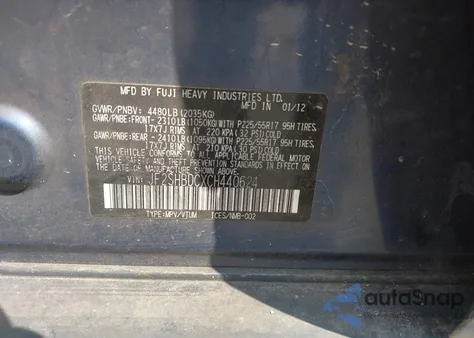 2012 Subaru Forester 2.5X Premium из США, поврежденный, VIN JF2SHBDCXCH440624